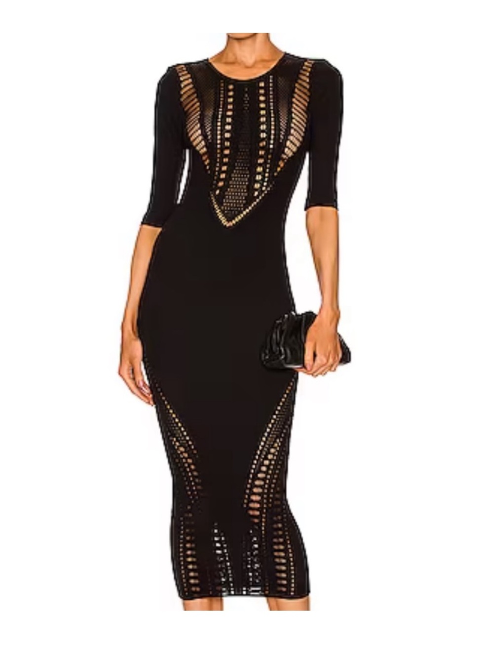 WOLFORD x Alberta Ferretti Ajoure Net Midi Dress